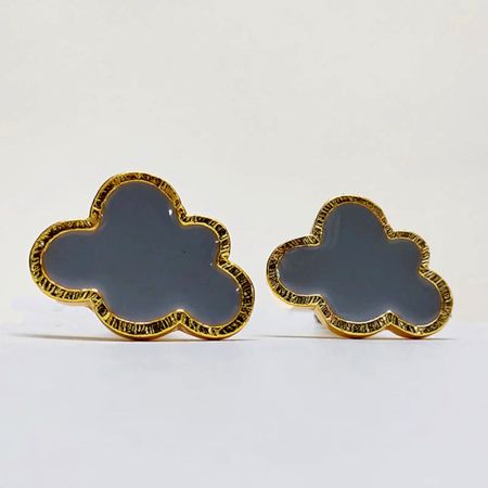 Grey Handmade Brass Cloud Knob